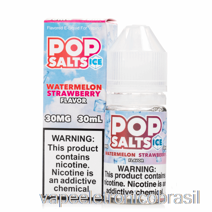 Vape Recarregável Gelo Melancia Morango - Sais Pop - 30ml 50mg